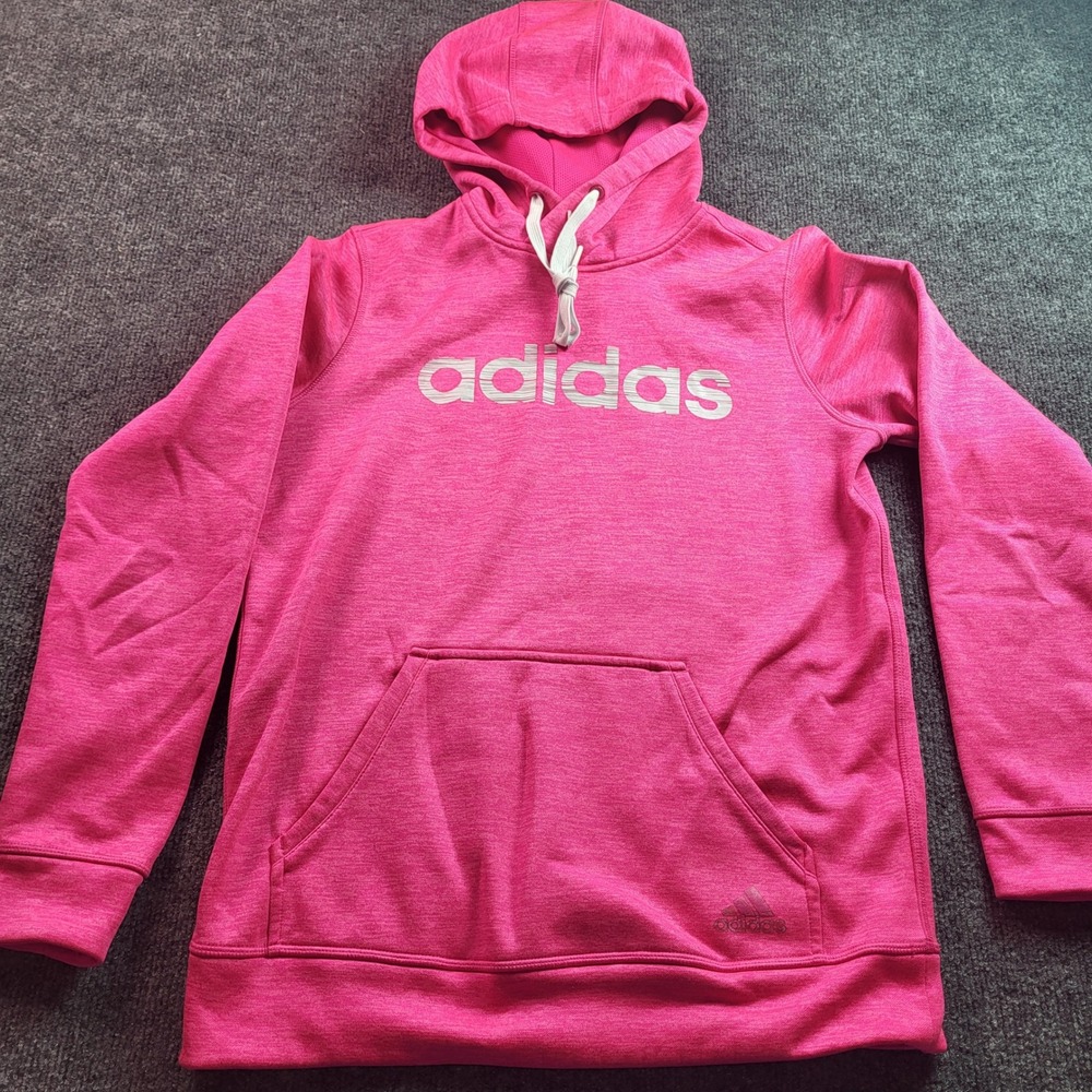Adidas ClimaWarm Hoodie Womens Size S Pink Pullover Sweatshirt Athletic